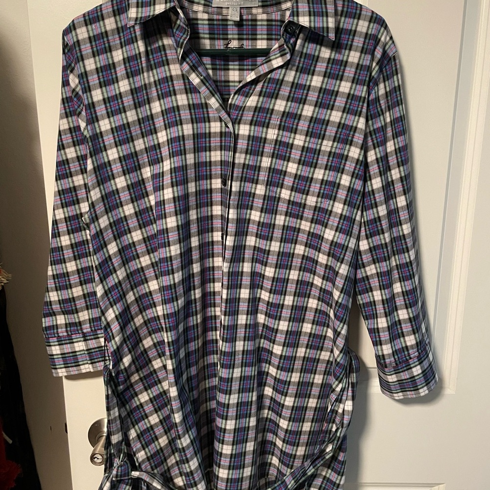 Women's Plaid Shirt - Blue, Green, Purple